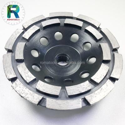 China Durable Double Row Diamond Cup Wheels for Stone and Concrete Grinding for sale