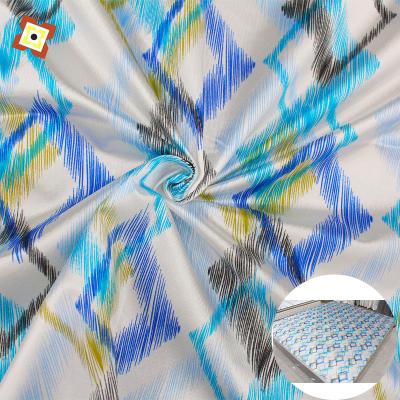 China Manufacturer Abrasion-resistant Polyester Source Mattress Fabric Geometric Printing 100% Warp Knitted Tie Dyed Fabric Cheap Wholesale for sale