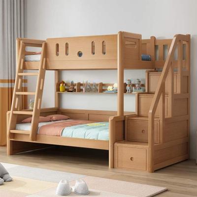 China Modern Double Bed Wooden Children's Bunk Bed With Drawer Smooth And Practical Children's Bunk Bed for sale