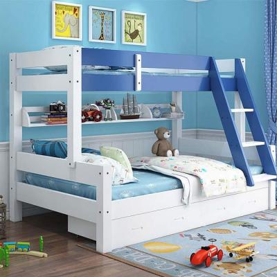 China Best Selling Modern Children's Bed Solid Wood And MDF Children's Bunk Bed Boy's Blue Bed for sale