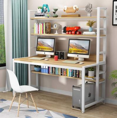 China Customized Simple Modern Combination Single Family Bookshelf Desk Student Bedroom Metal Frame Computer Desk for sale