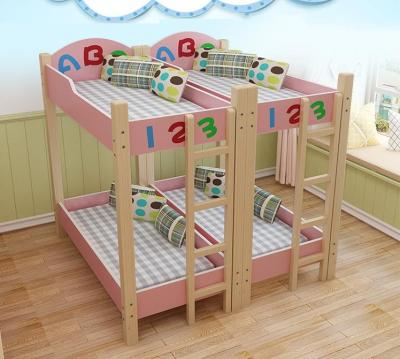 China Kindergarten Minimalist Bed Contracted And Strong Bunk Bed Wooden Furniture for sale