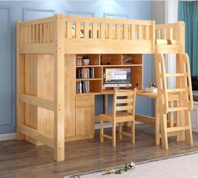 China Minimalist kids bed contracted and strong bunk bed with wooden desk furniture for sale