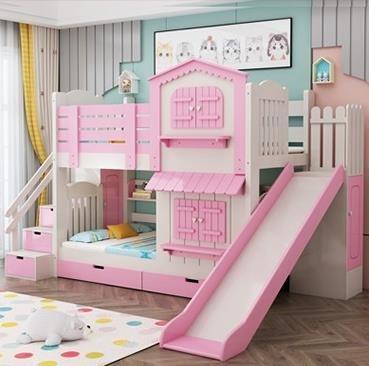 China Modern Modern European Kids Bed Princess Prince Bunk Bed With Drawer And Slide For Boys And Girls Wooden Furniture for sale