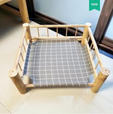 China Breathable Pet Bed Assembly Easy Sleep Bed With Mat Solid Wood Furniture For Small Cat And Dog for sale