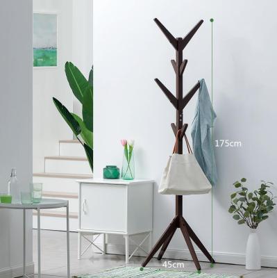 China Multi-functional multi-functional fabrics and hat single coat rack tree rack drying coat rack solid wood furniture for sale