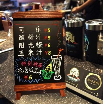 China Blackboard. Small Wooden Framed Blackboard Cafe Desktop Vertical Advertising Blackboard Advertising for sale