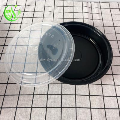 China Recycled Materials Black/White/Disposable Plastic Food/Salad/Noodle Bowls Meal Preps With Lid Wholesale Supplier for sale