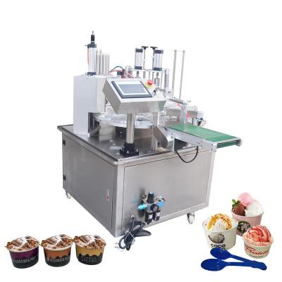 China Manual Semi Automatic Food Ice Cream Cup Filling Machine With Hopper for sale