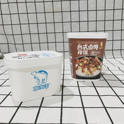 China Recycled Disposable Materials Ice Cream Paper Square Popcorn Bucket Cup for sale