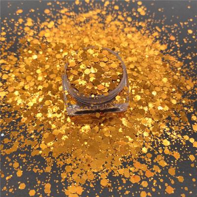 China Bling Solid Color Bulk Metal Glitter Wholesale Hexagonal Metal Glitter Powder Mix For Tumbler Mix Metal Powder Bulky Glitter for sale