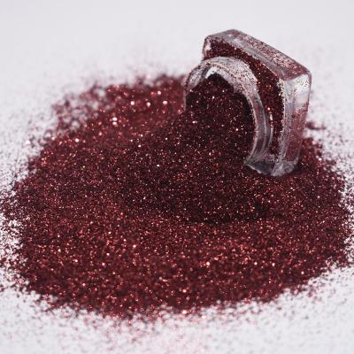 China Hot-selling Bulk Bling Wine Red Solid Color Polyester Glitter Powder, 1/128 Stain Wine Red Glitter Tumbler and Special Metallic Glitter for sale