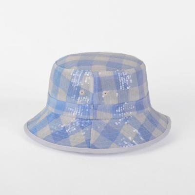 China 2022 New Design Character Lady Shiny Bucket Hat Fashion Party Style Bucket Model Beautiful Lady Bucket Hat for sale