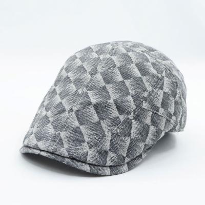 China New Verified Fashion Autumn And Winter Check England Warm Felt Hat Ivy Thick Flat Cap for sale