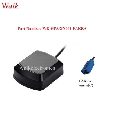 China car gps antenna magnetic or adhesive mount high gain active antenna FAKRA waterproof outdoor use gps glonass female connector WK-GPS/GN001-FAKRA for sale