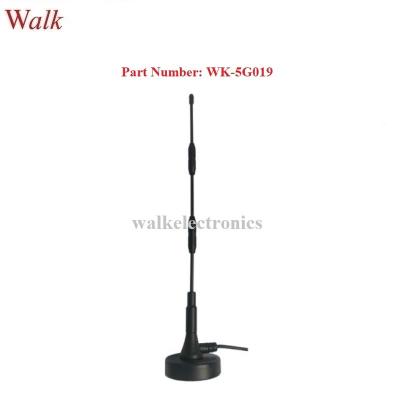 China Gsm 2g 3g 4g Magnetic Mount 7.0 dbi Outdoor Use High Gain Whip 600-6000MHz Car Aerial Antenna WK-5G019 for sale