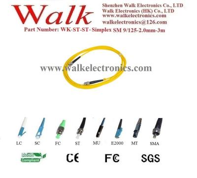 China Single Mode 9/125 Single Mode 9/125 SM Sem-ST-St-Simple 9/125-2.0mm-3M Fiber Optic Patch Cord/Cable/Braid/Jumper Cable, St Simplex to St, SM for sale