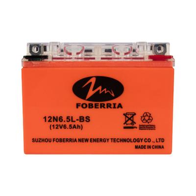 China Orange Maintenance Free Motorcycle Lead Acid storage  Battery 12v 6.5 Ah 10hr 0.9A 1.9kg for sale