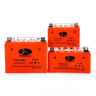 Chine batterie rechargeable exempte d'entretien de moto de la batterie 12N6.5 BS de la moto 12V12ah à vendre