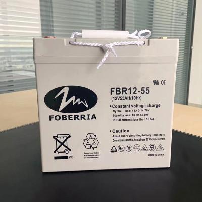 China Batería de plomo del gel del FBR 12V55AH 16.5A 550A para el sistema del viento en venta