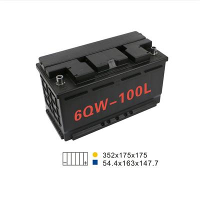 China Bateria de carro 350*175*190mm do começo e da parada de 88AH 680A 6 Qw 100L para a máquina agrícola à venda