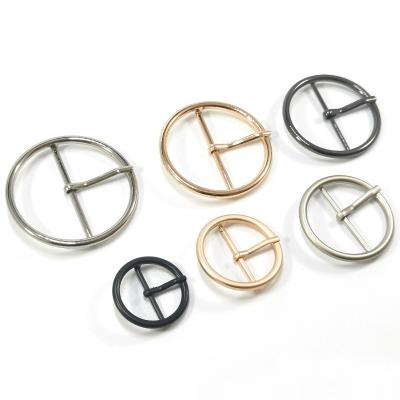 China Round Pin Buckle Custom Handbag Parts Metal Alloy Adjustable Belt Wholesale Nickel Free Clothing Round Pin Buckles for sale