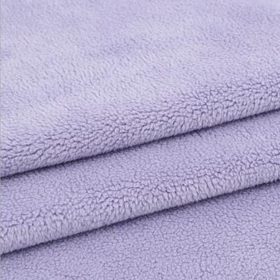 China High Quality Anti-Static Sherpa Fleece Fabric Brushed Double Sides 100% Polyester Fleece Fabric Manufacturer for sale