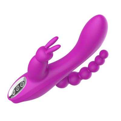 China Powerful Motorcycle 3 in 1 G Spot Rabbit Dildo Anal Vibrator Adult Sex Toys 10 Vibration Modes for Women Rechargeable Clitoris Vagina Stimulator for sale