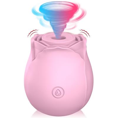 China China Sellers 10 Modes Suction Speed ​​Woman Flower Shaped Vibrator Pink Rose Sex Toy With 10 Speed ​​Clitoral Sucking for sale