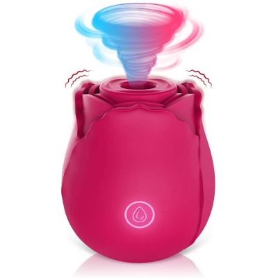 China 2021 Seller 10 Speeds Women 10 Speeds Suction Modes Sucking Toys Sex Toy Rose Clitoral Vibrator Rose Clitoris Stimulator Red Suction for sale