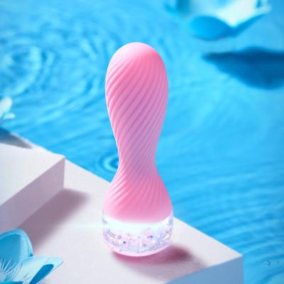 China 10 Modes+LED Twinkle Flow Vibrating Light Rechargeable Liquid Sex Toys Magic Wand Massager Silicone Mini Led Vibrator With Light Pink Sex Toy Women for sale