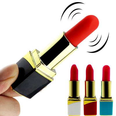 China 10 Modes Clit Mini Rechargeable Female Masturbator Sex Toy Different Speeds Women Lipstick Vibrating Vibrator Silicone Bullet Toys for sale