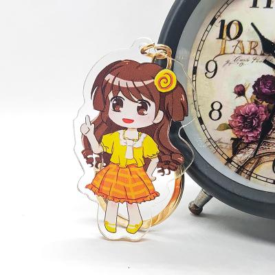 China Souvenirs/Decoration/Promotional Gift Personalized Custom Cartoon Anime Acrylic Charms Double Side Printing Transparent Epoxy Hologram Keychains With Your Design for sale