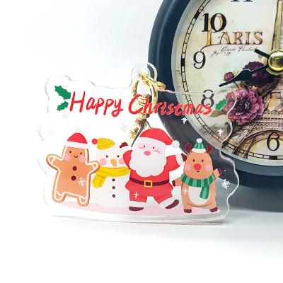 China Souvenirs/Decoration/Promotional Gift Fashion Creative OEM Logo Custom Cartoon Anime Transparent Acrylic Keychain Printed Epoxy Plastic Charms As Christmas Gift for sale