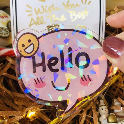 China Souvenirs/Decoration/Promotional Gift 2023 New China Make Your Own Design Custom Printed Acrylic Keychain Double Side Printing Transparent Plastic Hologram Key Chain for sale