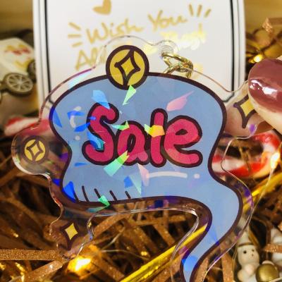 China Souvenirs/Decoration/Promotional Gift Make Your Own Design Printed Acrylic Keychain No MOQ Cartoon Anime Transparent Charms Glitter Epoxy Hologram Keyrings For Gift for sale