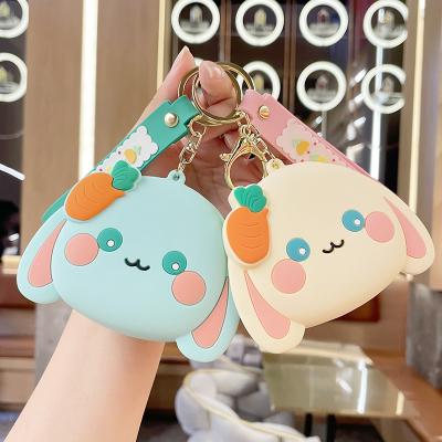 China Bag Car Pendant Accessories Hot Sale Cartoon Anime Silicone Purse Keychain Pendant Decoration Cute Rabbit Rubber Coin Wallet Key Chain For Bag Hanging for sale