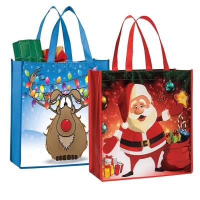 China Wholesale Portable Grocery Bags Handled Tote Bags Reusable Gift Bags Bolsas Para Regalo Grocery Bolsas Navidenas Best For Shopping for sale