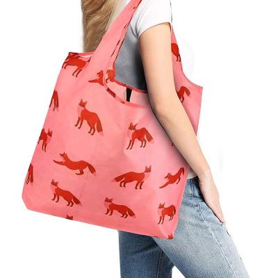 China Handled Hot-selling high quality nylon ripstop bag supermarket tote bags reusable folding shopping bags for sale