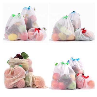 China Bolsa Para Verdura Fruta Washable High Quality Custom Cotton Mesh Grocery Bags Cotton Reusable Net Bag Portable Reliable Goods Bowls For Vegetables Fruits for sale