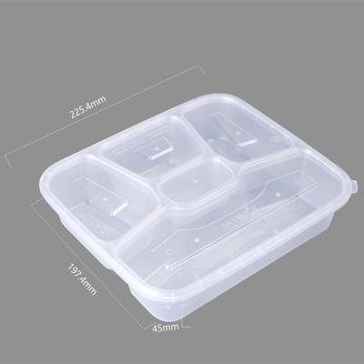 China MY470 5 Compartment Microwavable Lunch Box Food Container Disposable Plastic Microwavable Food Bento Box Takeaway Box For Restaurant for sale