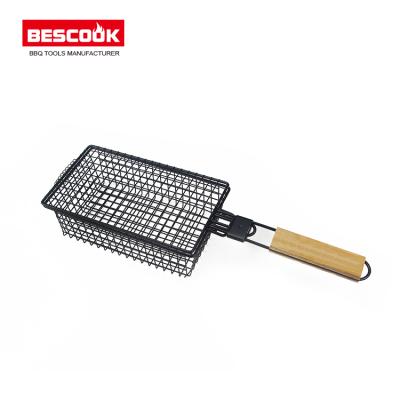 China Easily Cleaned Detachable BBQ Grill Basket Non-Stick Portable Tool BBQ Grill Basket with Net for sale