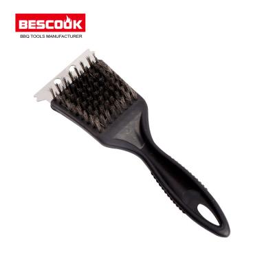 China Easily Cleaned 2019 Hot Selling BBQ Cleaning Brush Steel Wire BBQ Grill Brush With Scraper for sale