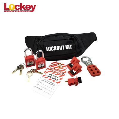 China Circuit Breaker Lock Out Tag Out Kits  Electrical Lockout Pouch Tagout Waist Bag Kit for sale