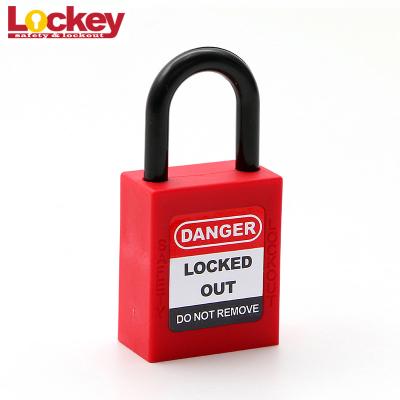 China 25mm Plastic Short Shackle Lock Out Tag Out Lock Box Custom Tags In Red for sale