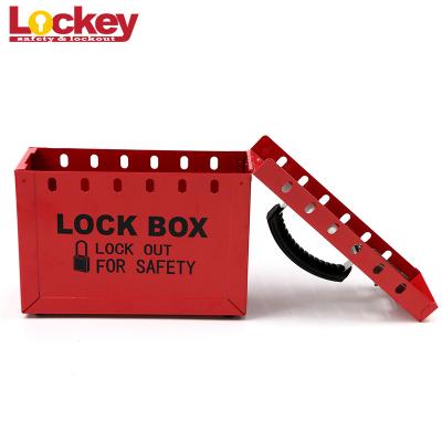 China Portable Steel Loto Safety Lock Group Lockout Box Red Color Ong Service Life for sale