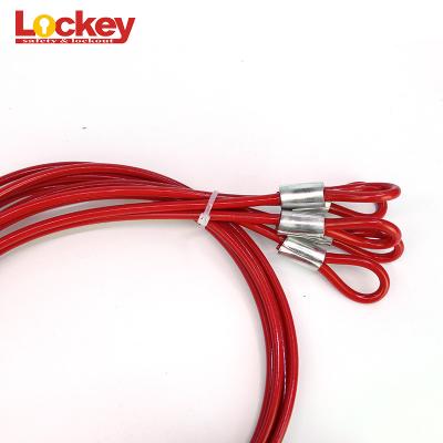 China 3.8mm Wire Red Insulation Coated Cable Lockout Device Use With CB03 for sale