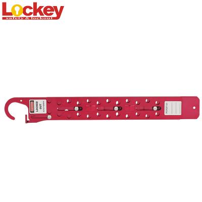 China Lengthen 24 Hole Sliding Long Lock Out Tag Out Hasp With 24 Locks In Red for sale