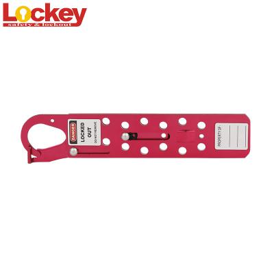 China Aluminum Lockey Safety Lockout Hasp Group 12 Hole Sliding Long With 12 Padlocks for sale