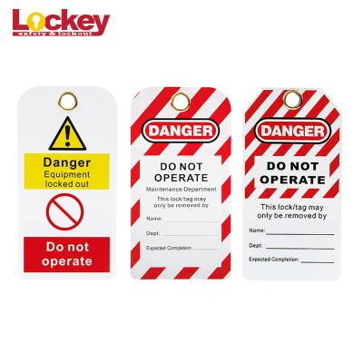 China Lockey Custom PVC Warning Scaffold Safety Tags Lockout Waterproof Isolation Tags for sale